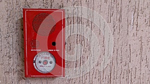 Damaged broken and unmaintained fire alarm photo