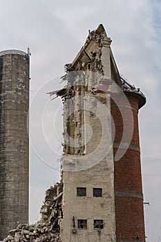 damaged building detail before full destruction