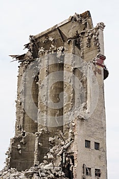 damaged building detail before full destruction