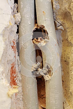 Damaged cable in the house