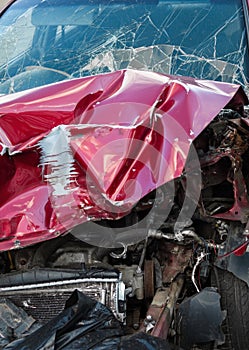 Damaged car after the accident