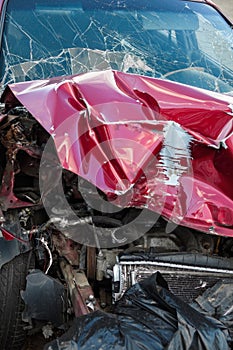 Damaged car after the accident