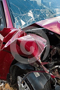 Damaged car after the accident