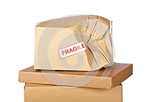 Damaged cardboard box