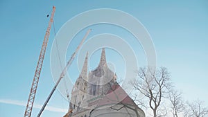 Damaged cathedral in the earthquake that hit Zagreb