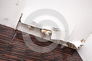 Damaged ceiling from water leak