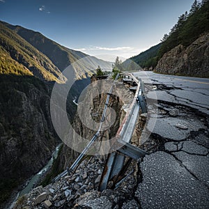 Collapsed Road Barrier