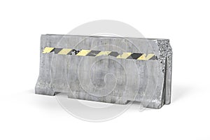 A damaged concrete barricade - photorealistic 3d render