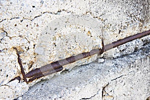 Damaged concrete caused by rusting reinforcement bars