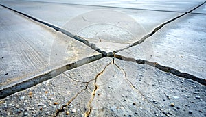 Damaged Concrete Surface with Deep Cracks