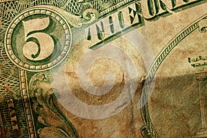 Damaged dollar banknote texture background