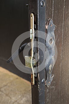 Damaged door after housebreaking