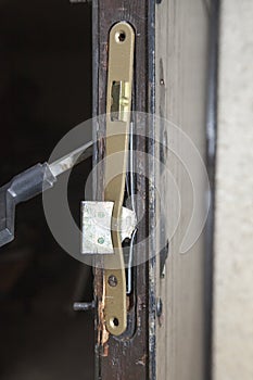 Damaged door after housebreaking