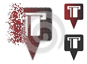 Damaged Dot Halftone ATM Machine Map Pointer Icon