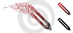 Damaged Dotted Halftone Pencil Icon