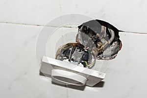 Damaged electrical socket