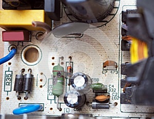 Damaged electronic component on board