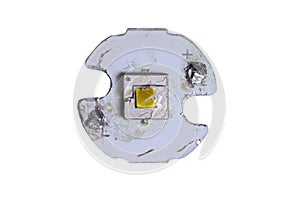 A damaged flashlight led