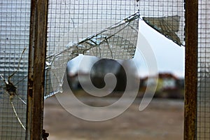 Damaged glass photo