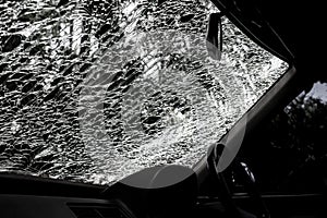 Damaged glass (inside car)