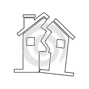 Damaged House Icon Vector