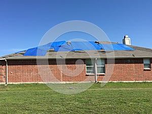 Damaged house by tornado