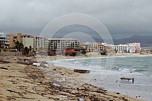 Damaged by hurricane Odile Medano beach front