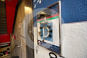 Damaged information sign