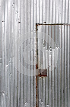 Damaged metal door