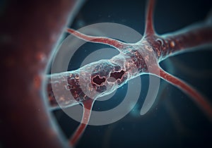 Damaged nerve cell microscopic view