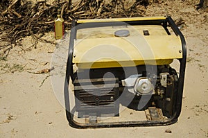 Damaged and old electric generator dynamo electrical motor