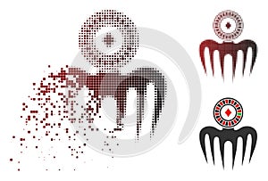 Damaged Pixel Halftone Roulette Spectre Monster Icon