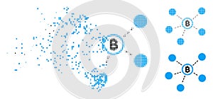 Damaged Pixelated Halftone Bitcoin Network Icon