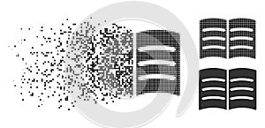 Damaged Pixelated Halftone Open Book Icon