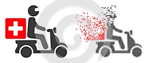 Damaged Pixelated and Original Medical Motorbike Icon