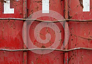 Damaged Red Container