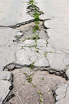 Damaged Road Close-up