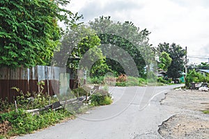 Damaged road in rural Thailand