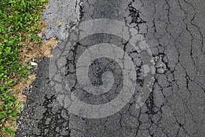 Damaged road surface in Austria