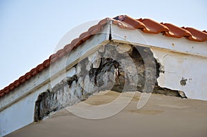 Damaged roof