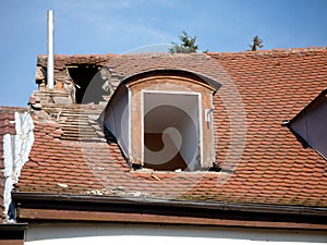 Damaged roof
