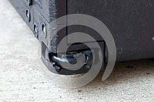 Damaged rubber bearing luggage wheel