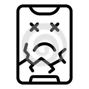 Damaged screen smartphone icon outline vector. Cracked mobile display