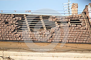 Damaged roof