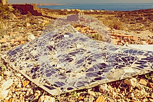 Damaged solar photovoltaic panel