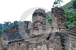 The damaged stupa of the tokar dara archaeology site