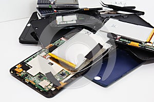 Damaged tablets and smartphones