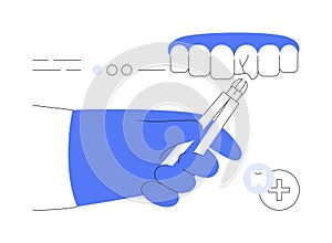 Damaged tooth removal abstract concept vector illustration.