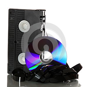 Damaged videotape with dvd