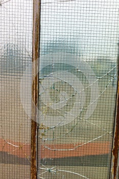 Damaged window glass